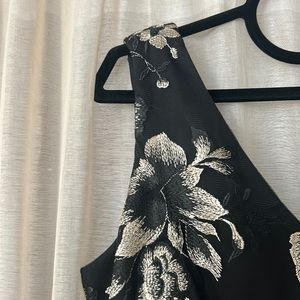 Black and gold embroidered party dress, 18